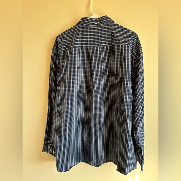 Duluth Trading Mens Cotton Shirt 2XL Nightfall Blue Button Up Long Sleeve Pocket - Picture 2 of 7